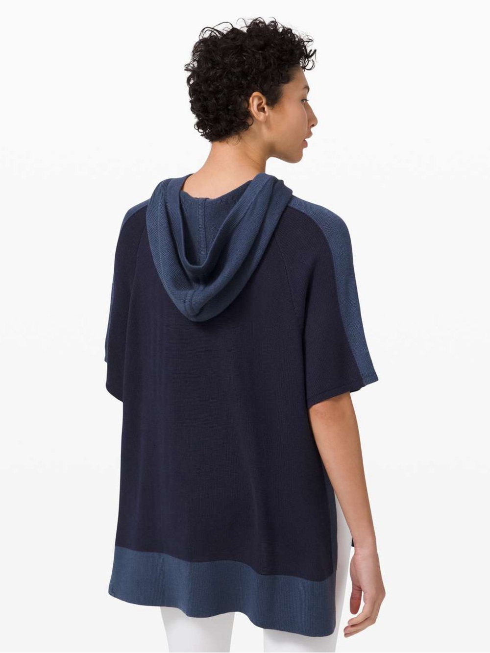 Lululemon Opened Up Poncho Cashmere Blend Blue Size Medium/Large - Picture 2 of 10